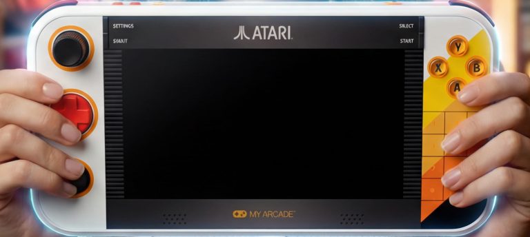 holding My Arcade Atari Gamestation Go